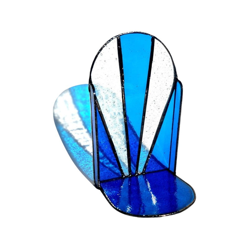 Fan Stained Glass Dark Blue