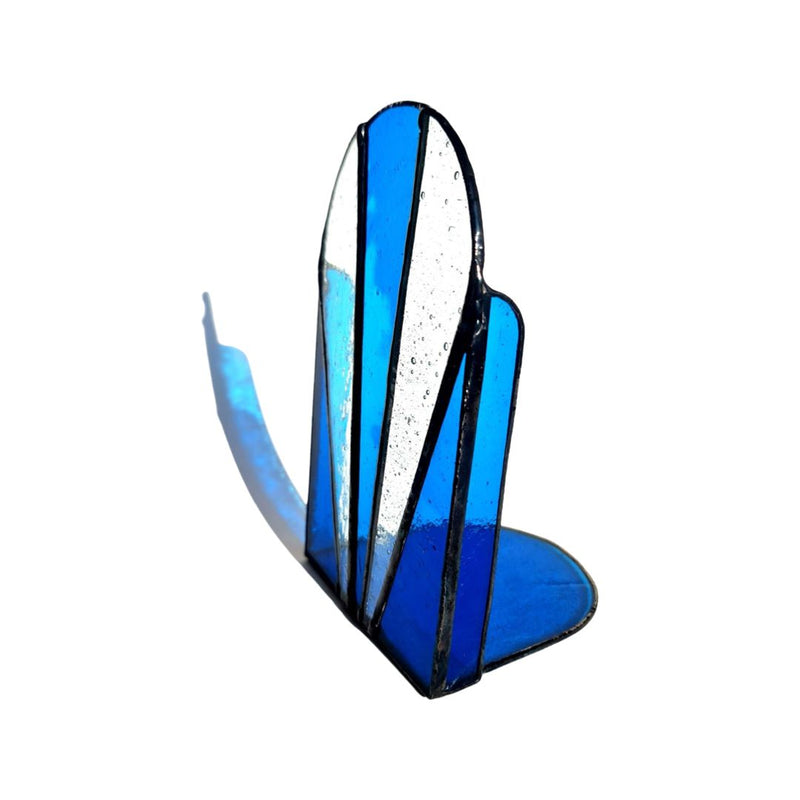 Fan Stained Glass Dark Blue