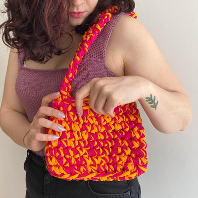 Knitted Bag Pink - Orange