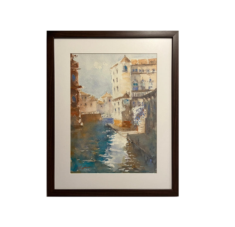 Venice Italy Watercolor Painting Table