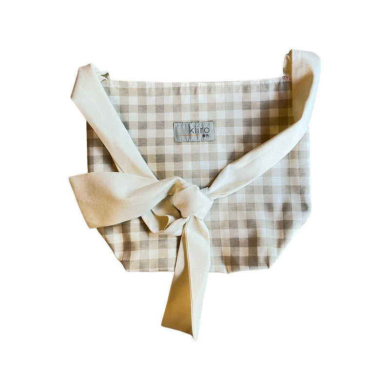 Knotted Beige Gingham Reversible Bag