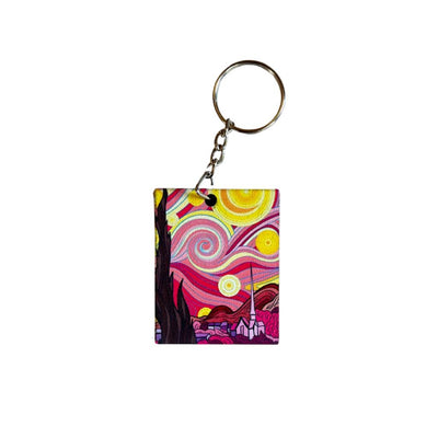 The Starry Night Pink Keychain