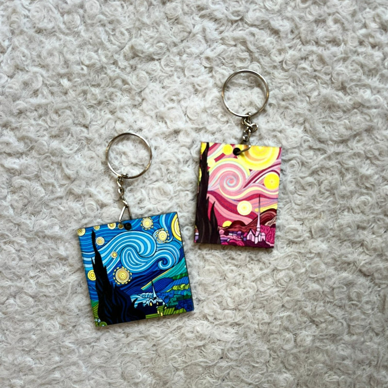 The Starry Night Blue Keychain