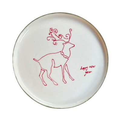 Large Presentation Plate with Deer