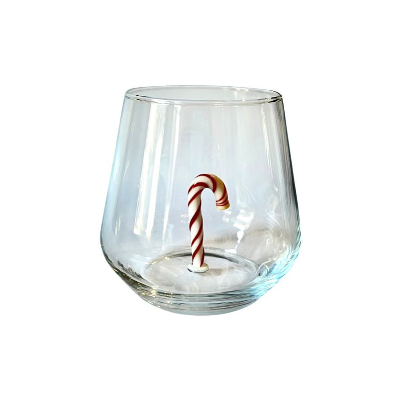 Candy Cane Water Glass Cup