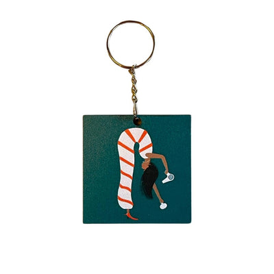 Candy Cane Girl Keychain / Tree Ornament