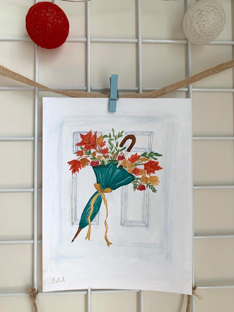 Watercolor Art Umbrella