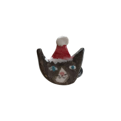 Noel Mini Kedi Broş