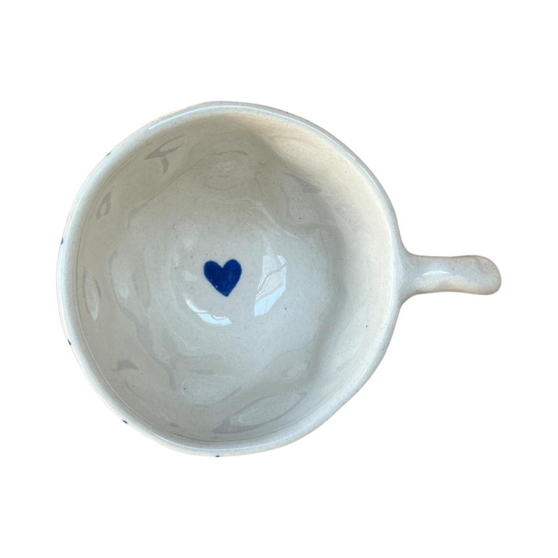 Navy Blue Striped / Heart Inside Mug