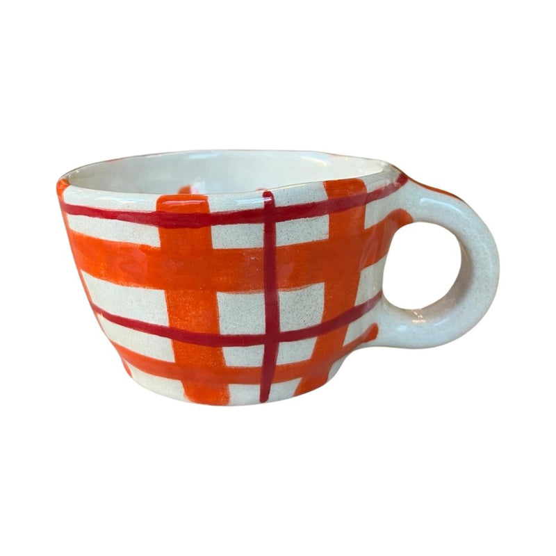Orange - Red Gingham Mug