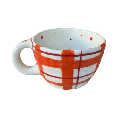 Orange - Red Gingham Mug