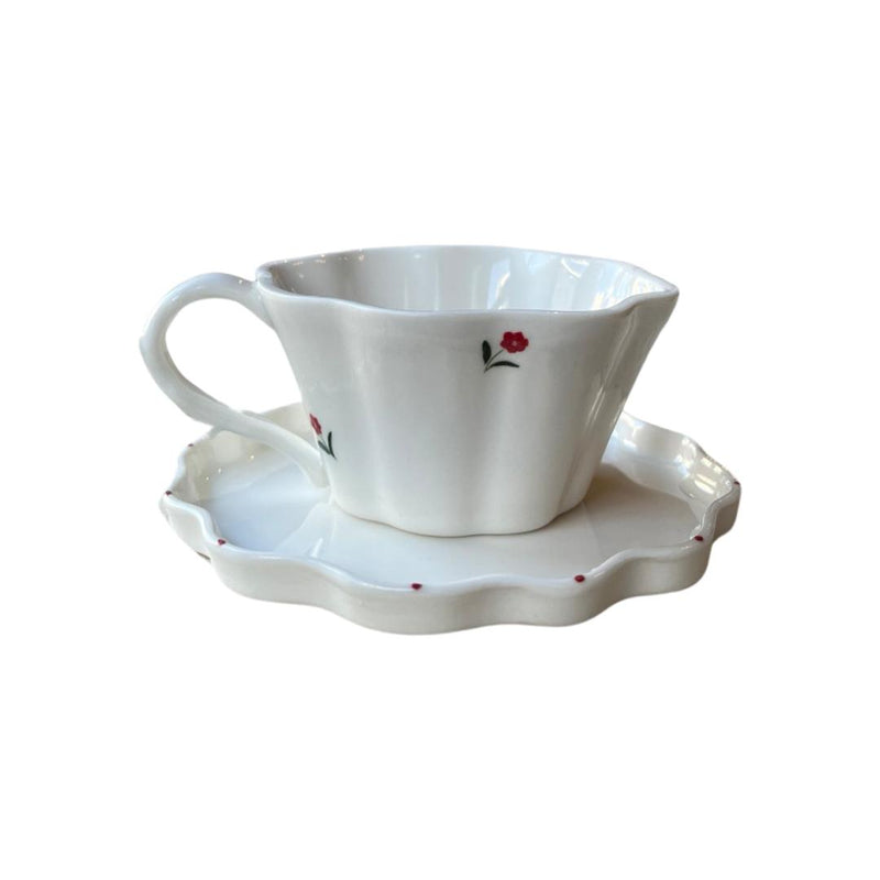 Fine Flower Floral Clover Coffee Cup Set