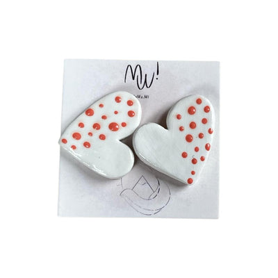 Ceramic Earrings Hearts