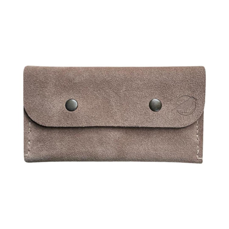 Suede Leather Snap Wallet