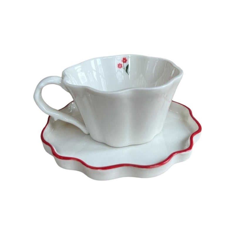 Fine Flower Clover Coffee Cup Set