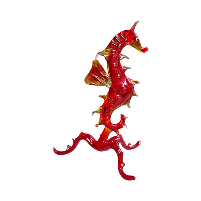 Kırmızı Deniz Atı El Yapımı Murano Cam Heykelcik