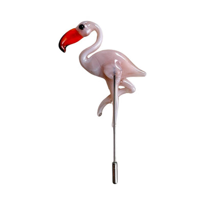 Flamingo Glass Figured Brooch