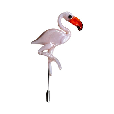 Flamingo Glass Figured Brooch