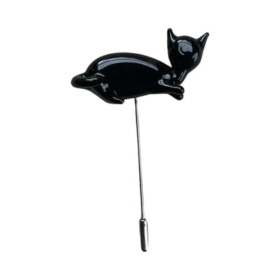 Kara Kedi Cam Figürlü Broş