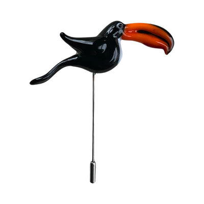 Toucan Bird Glass Figure Brooch