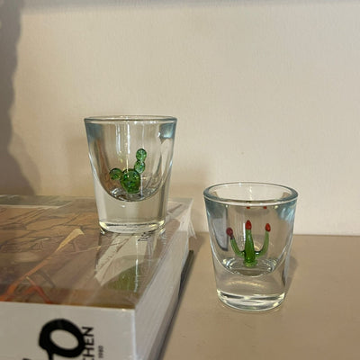 Cactus Glass Figure Shot Glass