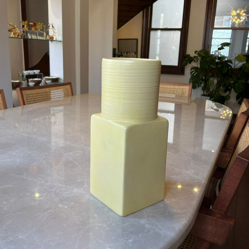Geometric Yellow Vase