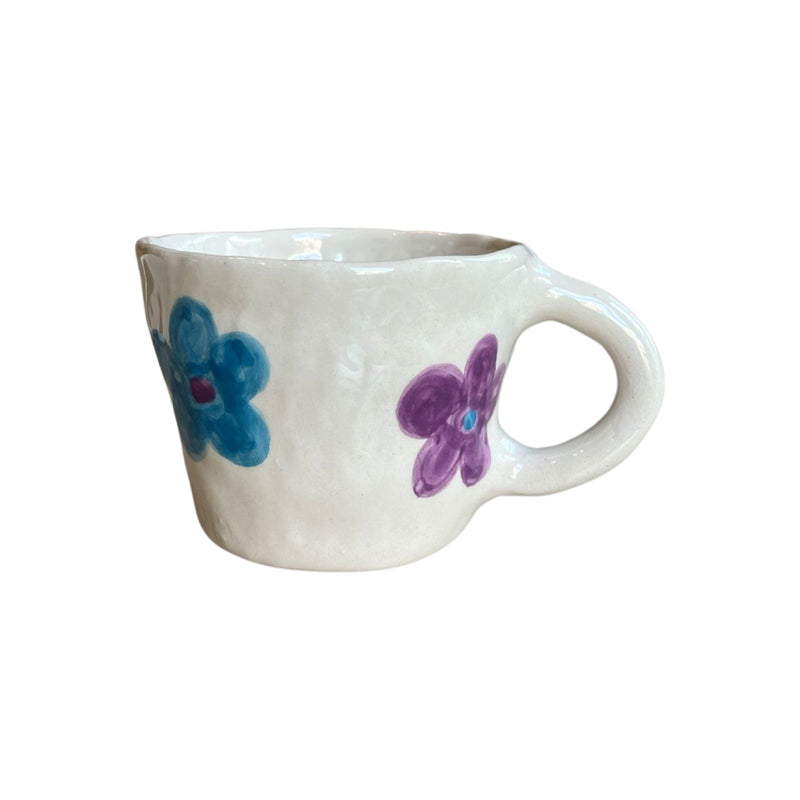 Orange - Blue Flowers Mug