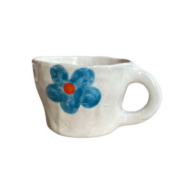 Orange - Blue Flowers Mug