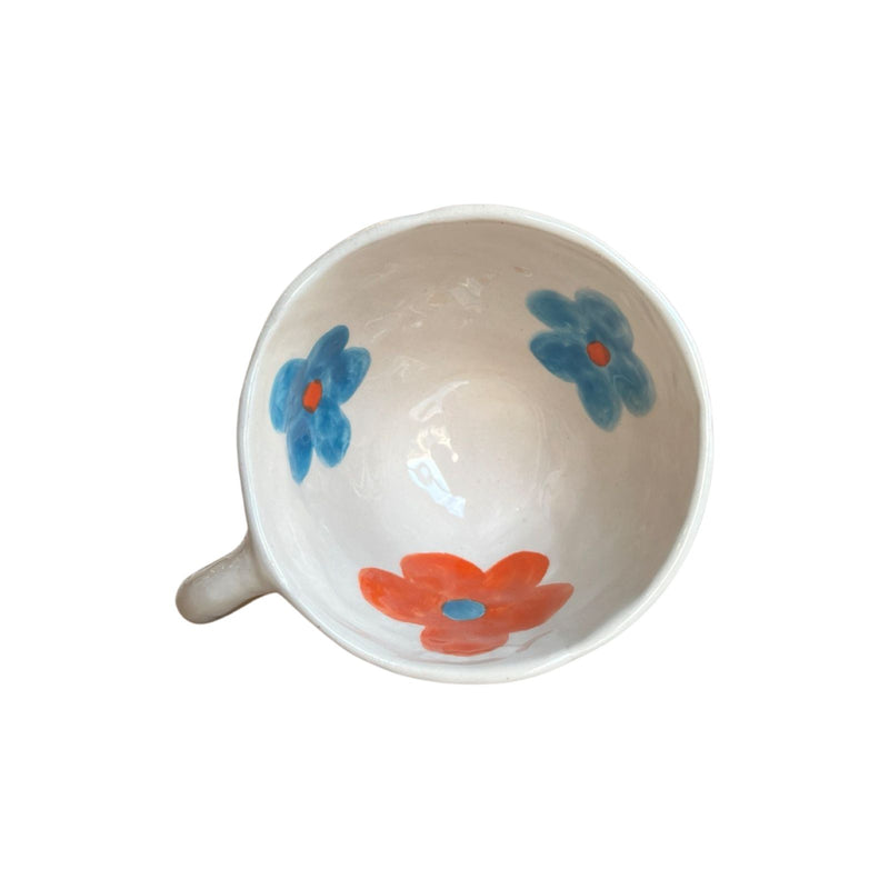 Orange - Blue Flowers Mug