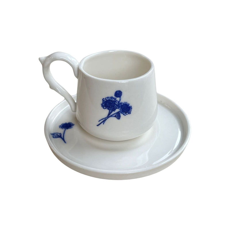 Mavi Çiçek Türk Kahvesi Seti