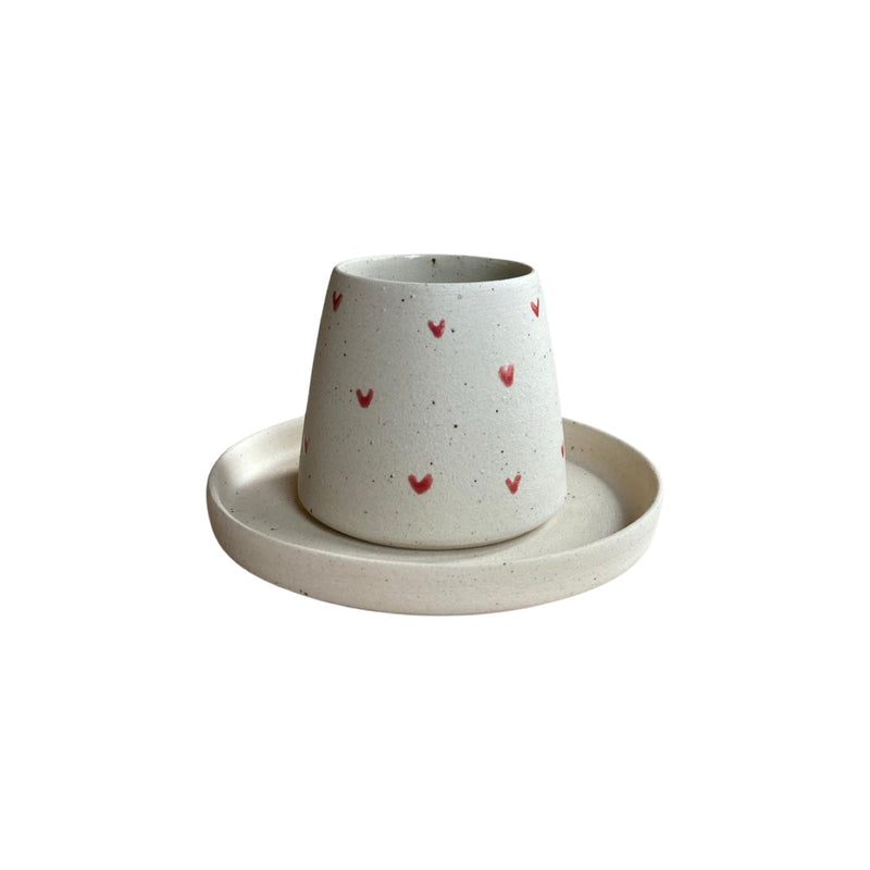 Heart Handleless Turkish Coffee Cup