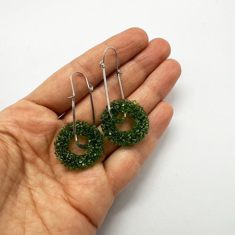 Loop Glass Earring No: 2 Green