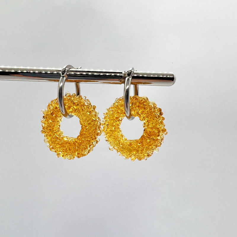 Loop Glass Earring No: 9 Orange