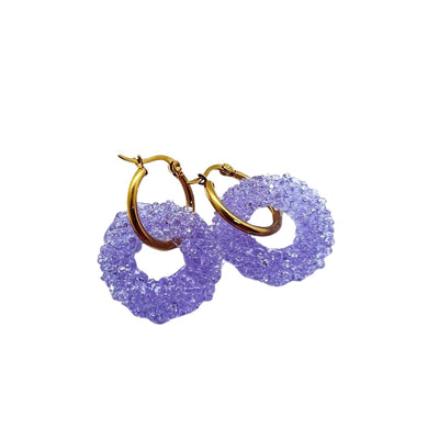 Loop Glass Earring No: 7 Light Purple