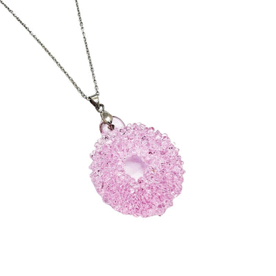 Loop Glass Necklace No: 1 Pink