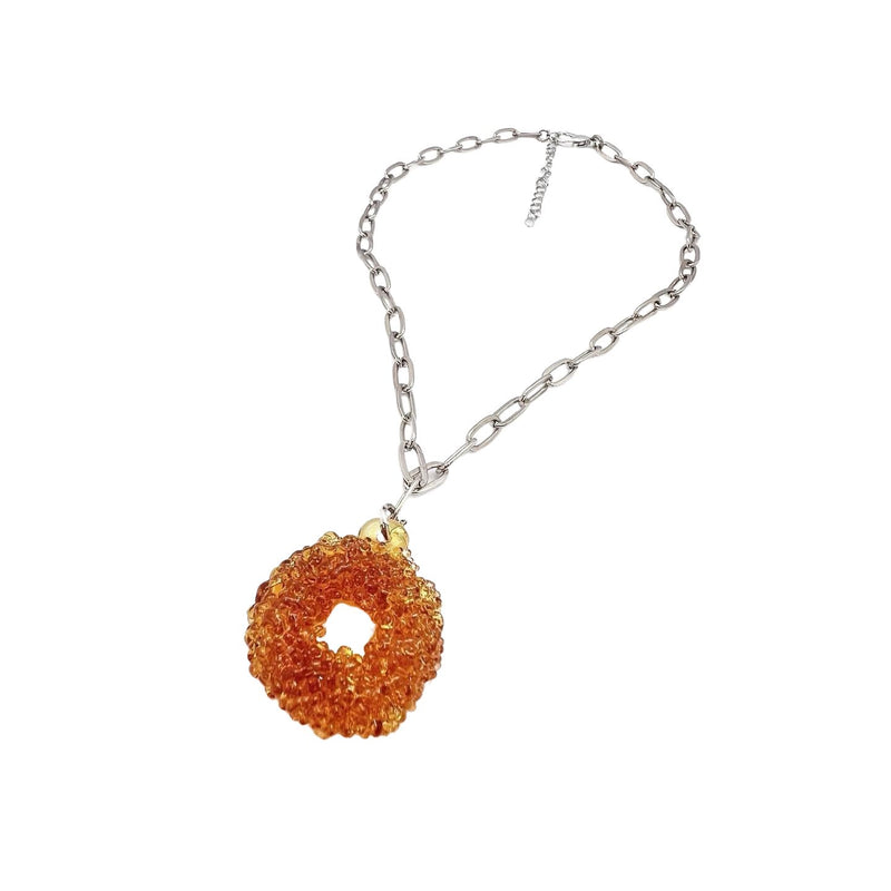 Loop Glass Necklace No: 5 Orange