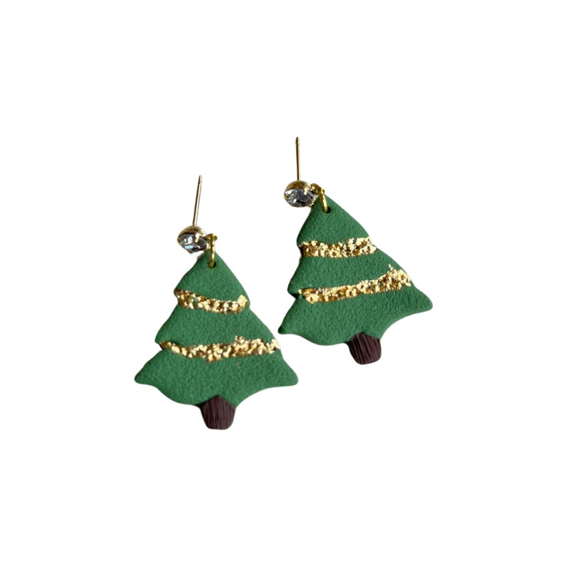 Christmas Pine Gold Details Earring