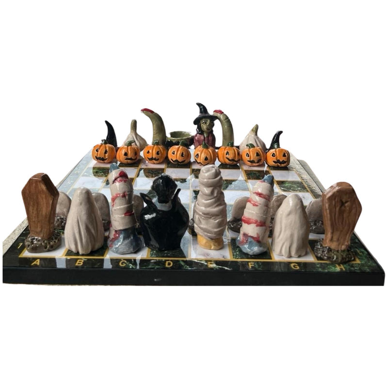 Halloween Ceramic Chess Set
