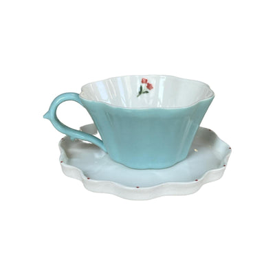 Fine Flower Floral Inside Colorful Outside Clover Coffee Cup Set