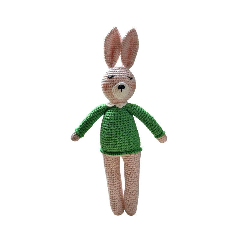 Rabbit in a Green Dress Amigurumi Toy