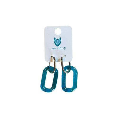 Glass Rectangular Earrings