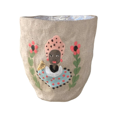 African Women Big Ceramic Cup