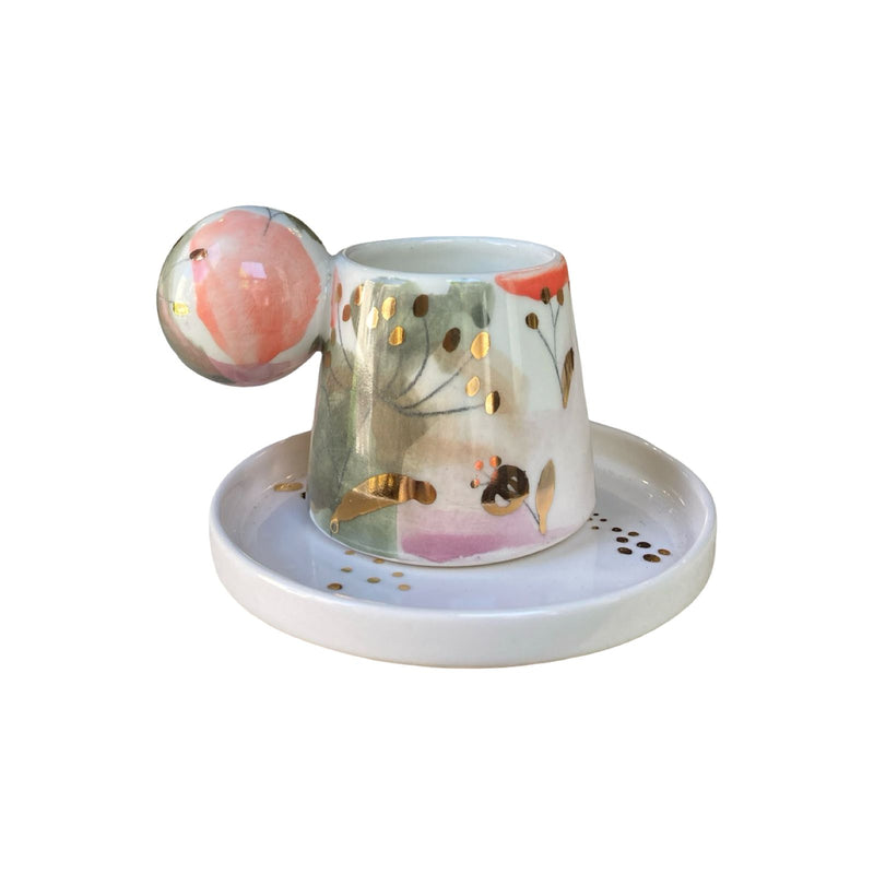 Floral Turkish Coffee Cup