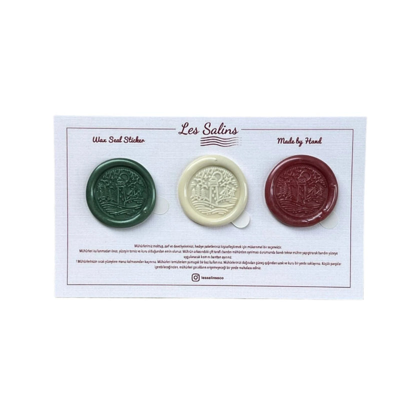 Wax Seal Sticker - Green Cream Bordeaux