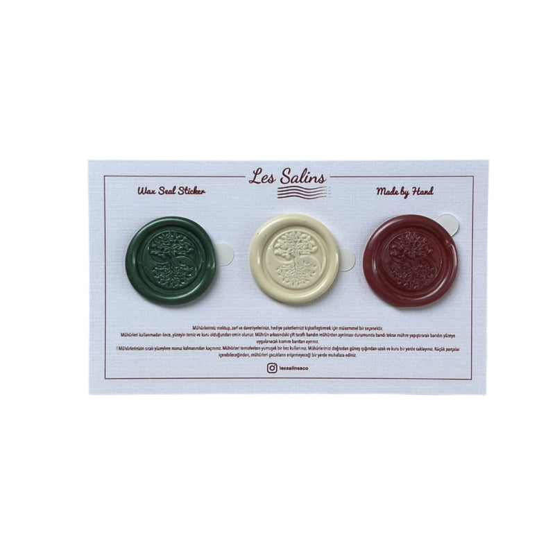 Wax Seal Sticker - Green Cream Bordeaux