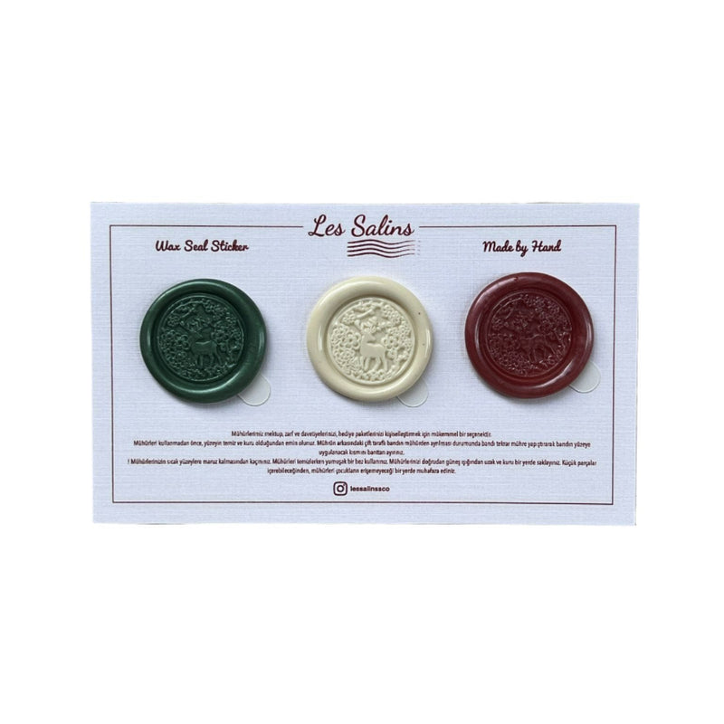 Wax Seal Sticker - Green Cream Bordeaux