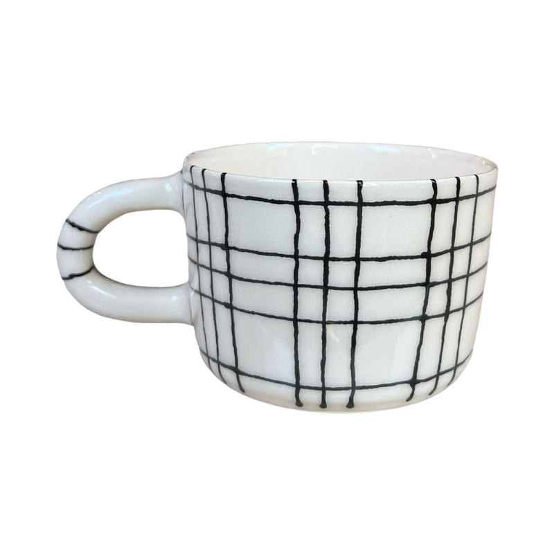 Black Gingham Mug