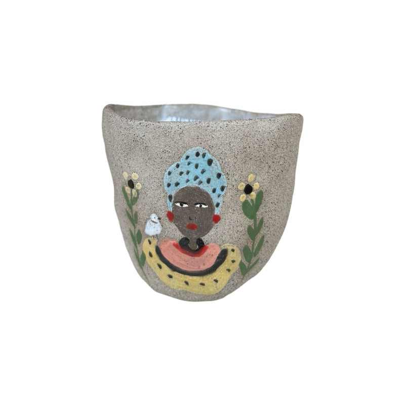 African Women Double Espresso Ceramic Cup