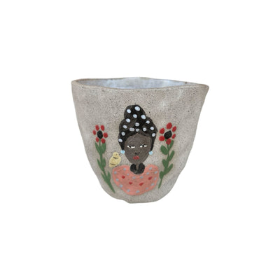 African Women Double Espresso Ceramic Cup