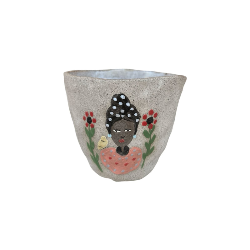 African Women Double Espresso Ceramic Cup